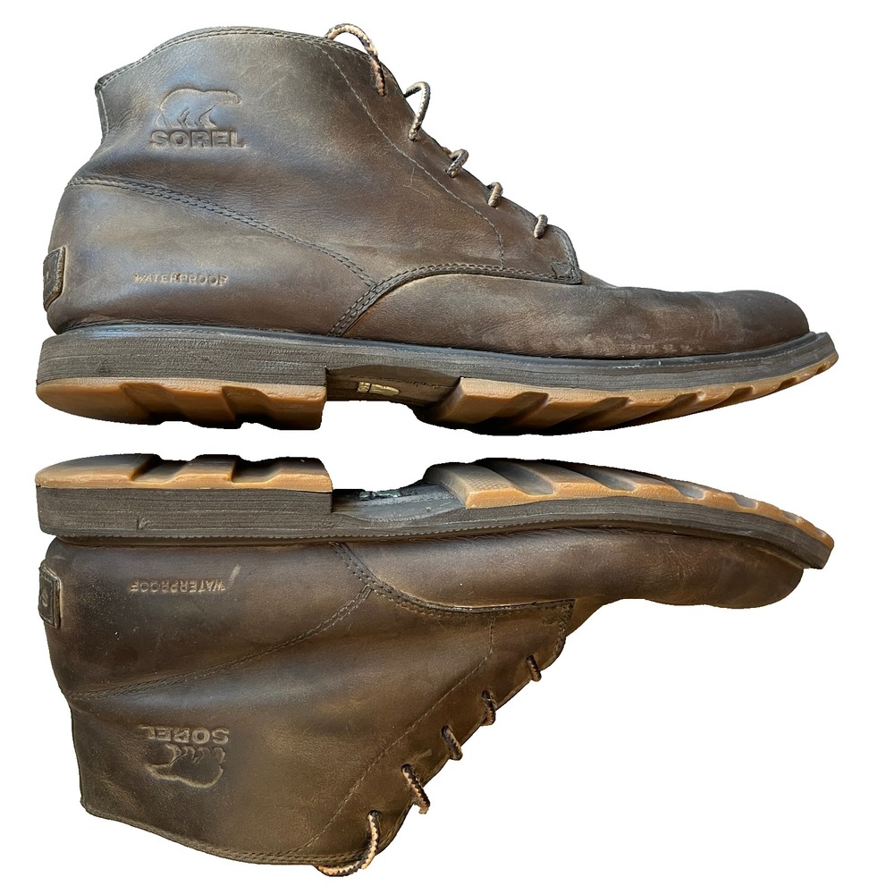 Sorel Madson Mid Brown Lace Up Leather 5 inch Chukka Boots Mens 12‎ UK 11 EU 45